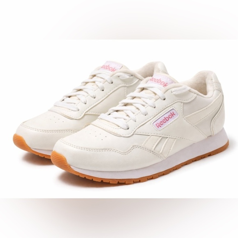 👟 Reebok Classic Leather Sneakers Womens 6.5 Ivory Cream Gum Sole Casual Shoes
